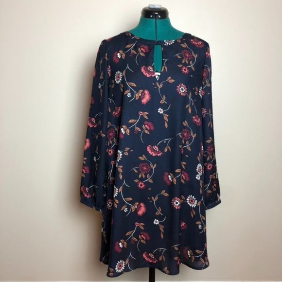 Cupcakes & Cashmere Navy Blue Floral Shift Dress - Picture 1 of 10